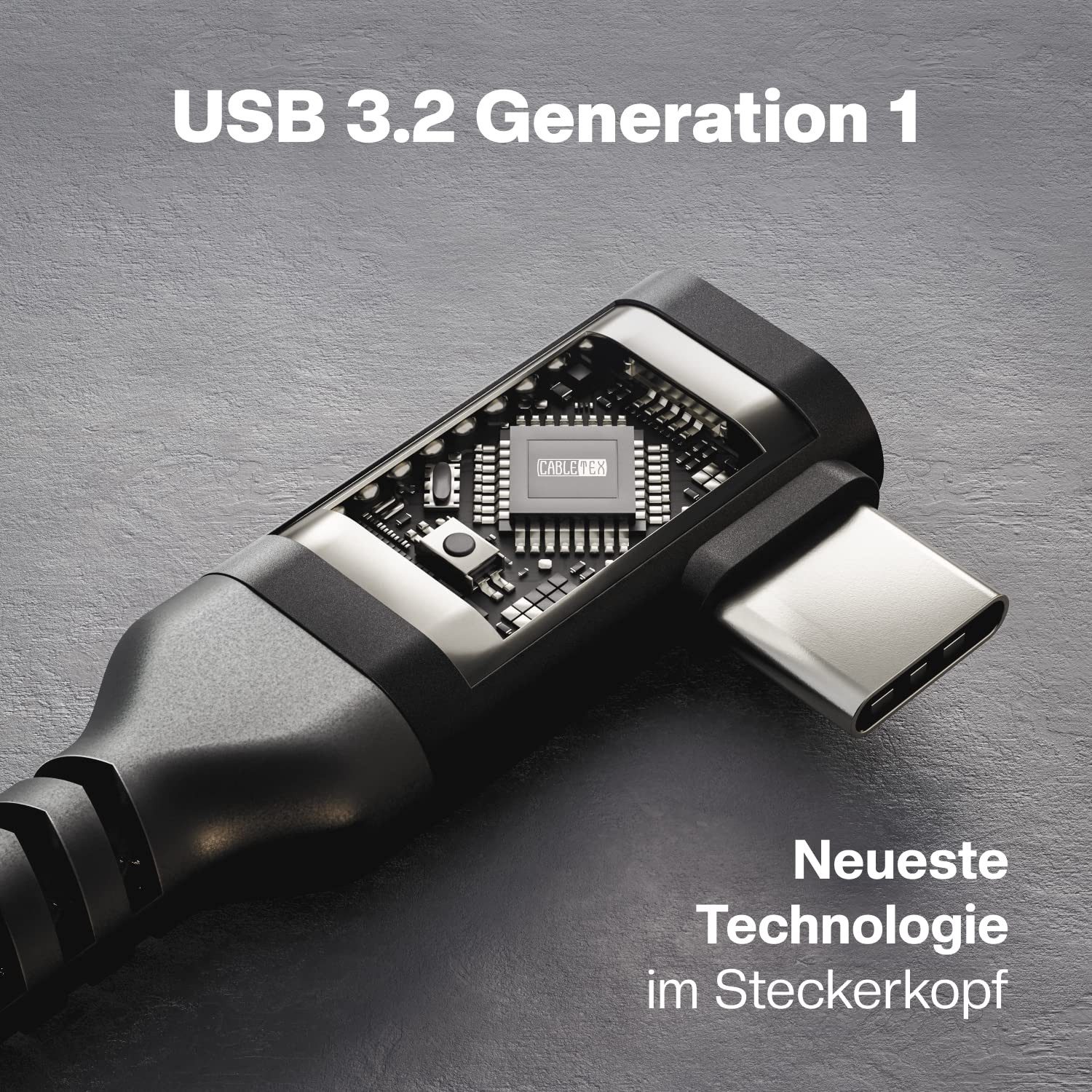 CABLETEX 5m USB-C Link Kabel für Meta Oculus Quest 3 mit 18W Lade-Anschluss Gaming-Controllerkabel, USB-C, USB Typ A, USB Typ A (500 cm), USB-C-Ladeanschluss, Nylonmantel/Winkelstecker