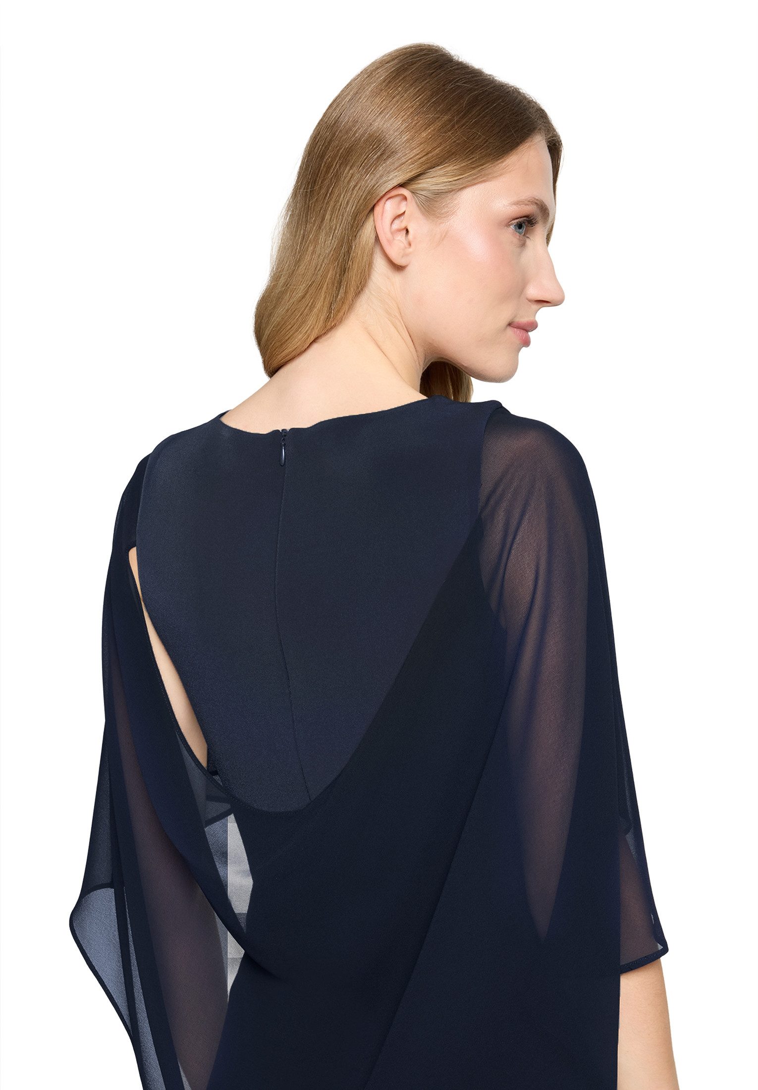 Vera Mont Cocktailkleid Damen mit Raffung Materialmix