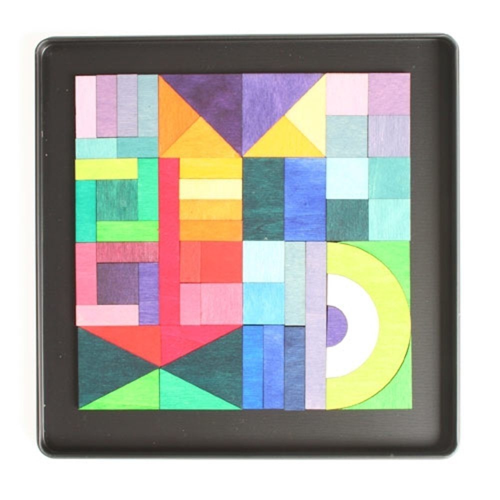 GRIMM´S Spiel und Holz Design Magnetspielbausteine Magnetspiel Geo-Grafisch  enthält 59 magnetische Holzteile