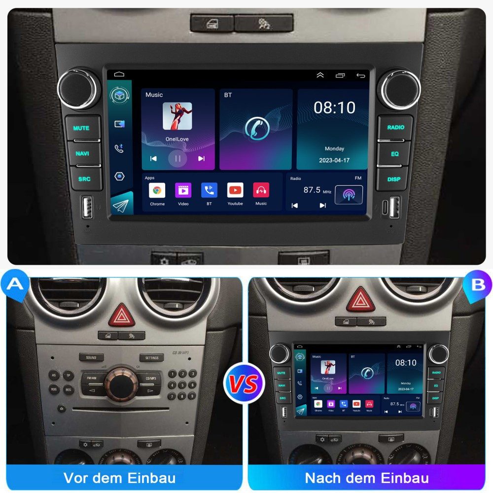 ESSGOO Android 15 Für Opel Zafira B Corsa C D Astra H Vivaro Vectra Autoradio (RDS, Digitalradio (DAB), FM) – Bild 4 von 5