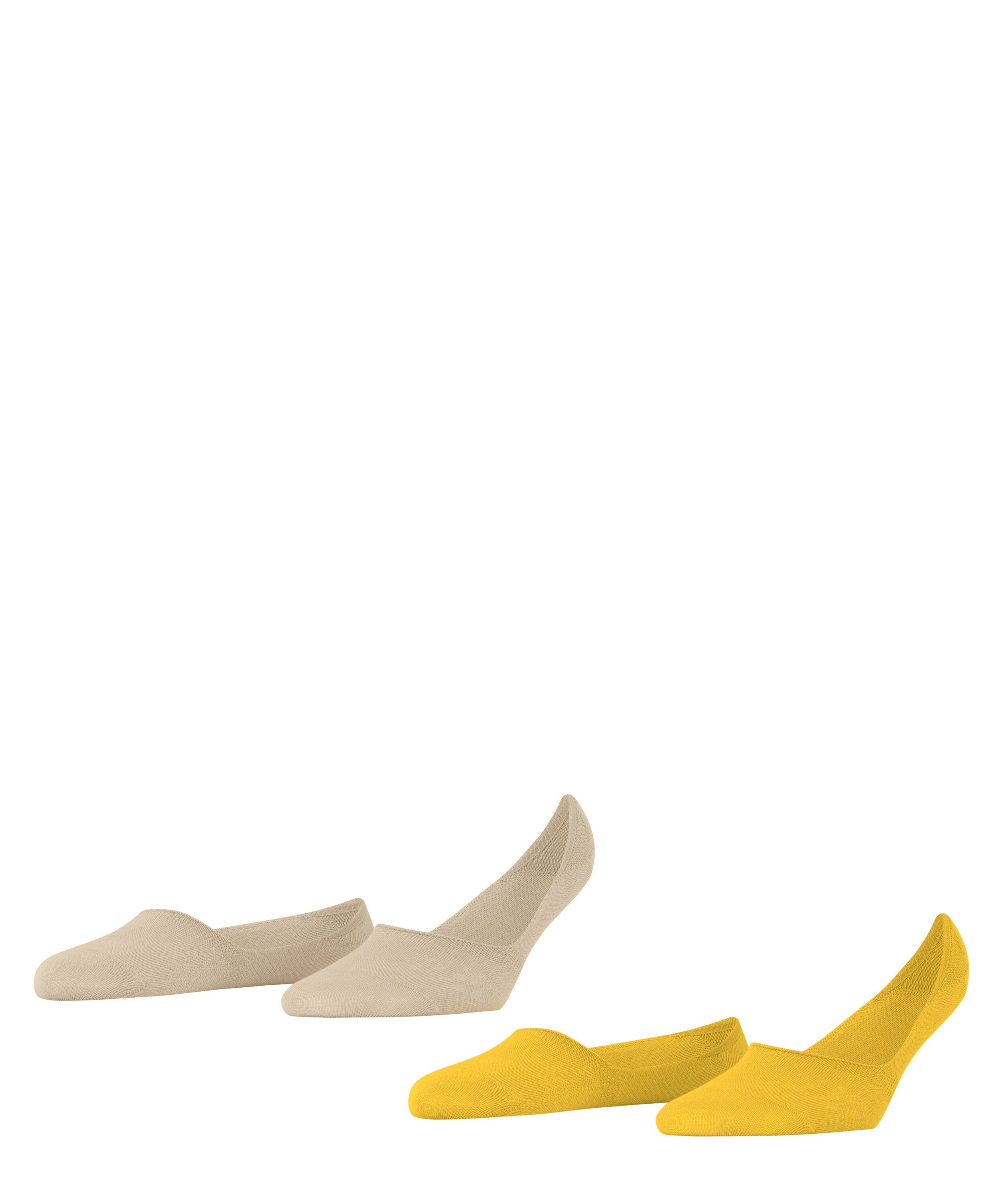 Burlington Füßlinge Everyday 2-Pack mit Anti-Slip-System yellow (1140) | Sneakersocken