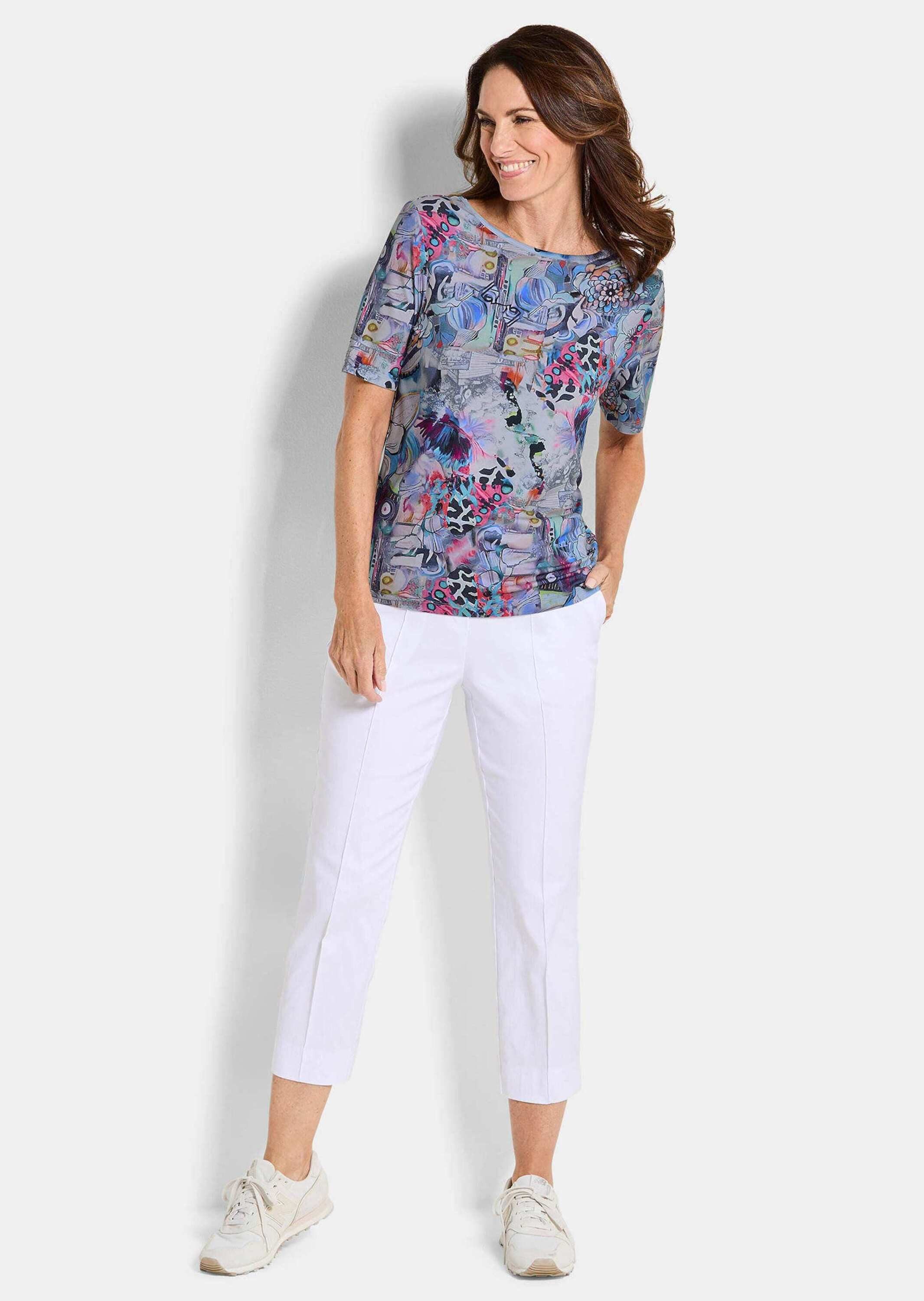GOLDNER T-Shirt Shirt-Duo mit Muster-Mix Blusenshirt im Doppelpack mit U-Bo günstig online kaufen