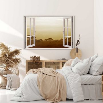 Sinus Art Leinwandbild Wandbild 120x80cm Fensterbild Afrikanische Landschaft Natur Horizont W, (1 St)