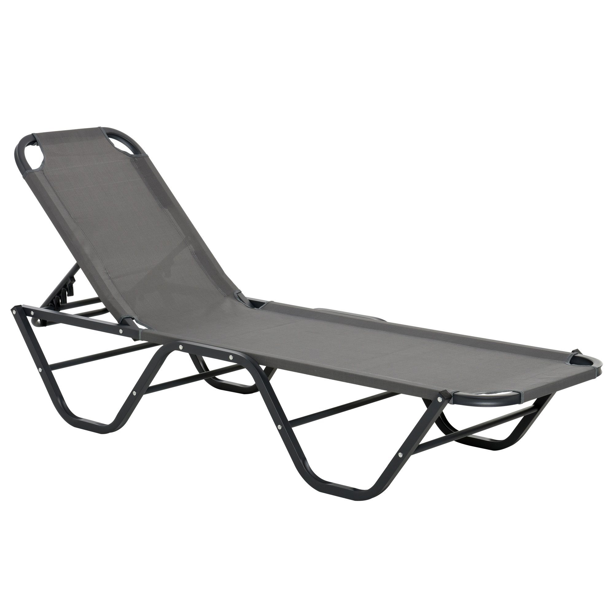 Outsunny Gartenliege Sonnenliege mit verstellbarer Rückenlehne günstig online kaufen