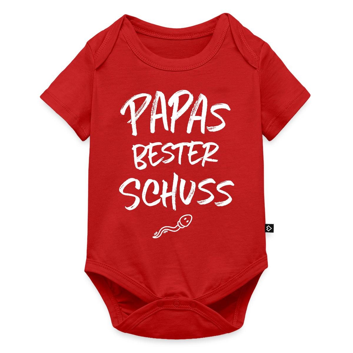 Spreadshirt Kurzarmbody Papas Bester Schuss Baby Party Kurzarm Tages Baby Body (1-tlg)