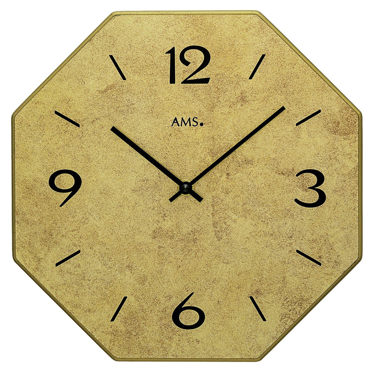 AMS Wanduhr (Quarzuhr, Holz, Wohnzimmer, Esszimmer, Küche, Arbeitszimmer, Büro,Flur)