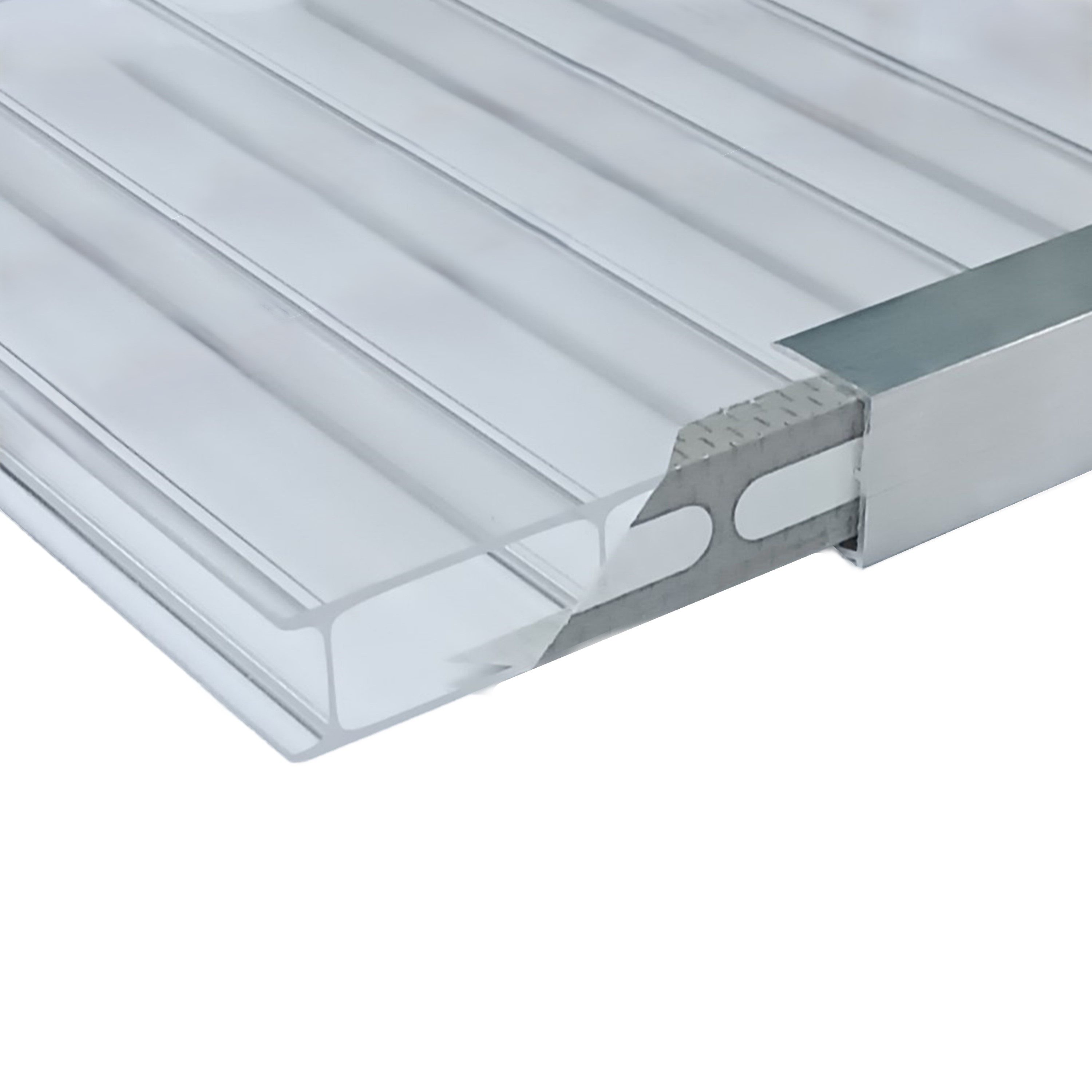 HT-Kunststoffe Abschlussprofil Alu-Abschlusprofil für 16mm Stegplatten -120cm U-Profil mit Tropfkante (1-St), Tropfkante – Bild 2 von 3