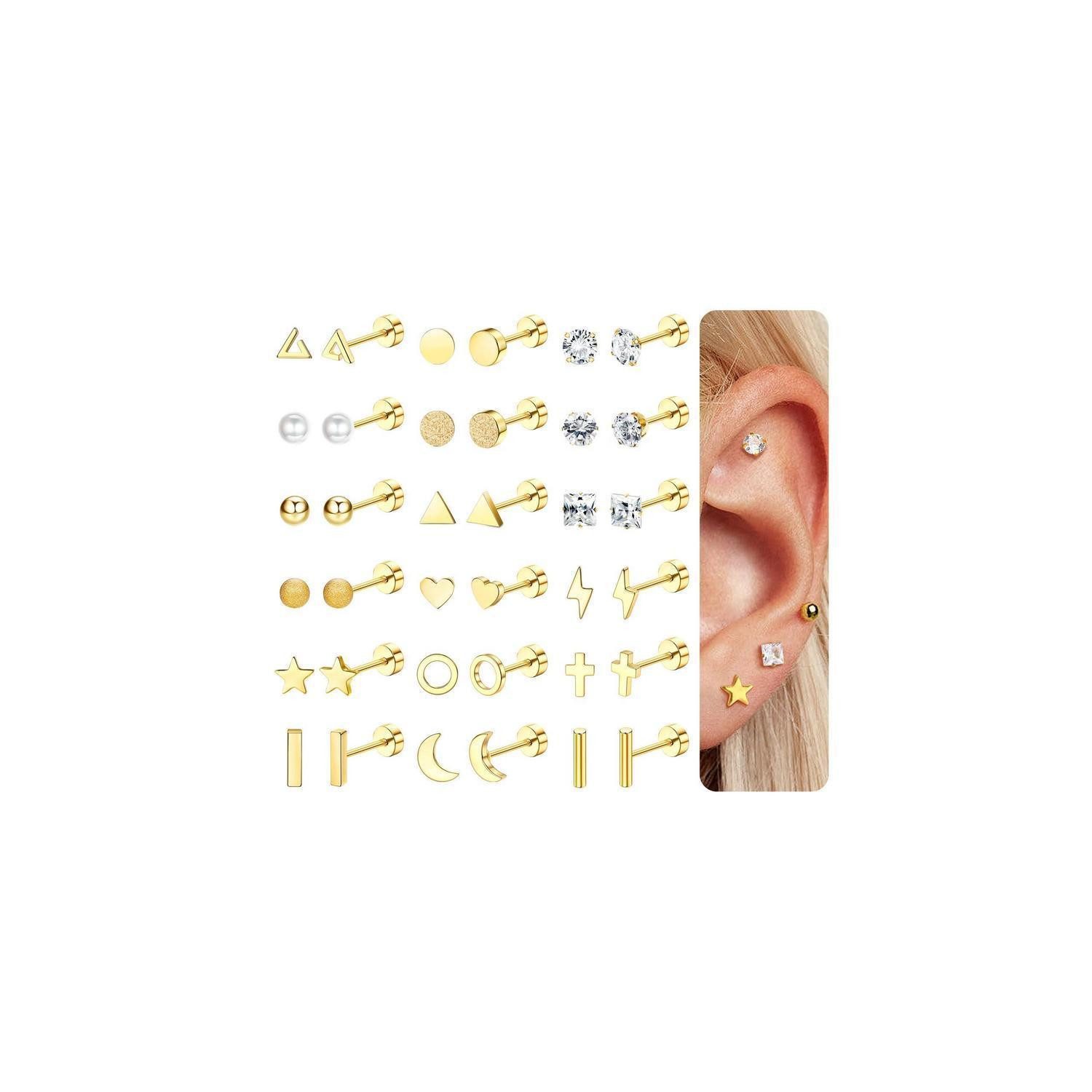 LuxusKollektion Ohrstecker-Set Ohrstecker 18 Paar Chirurgenstahl Damen Herren