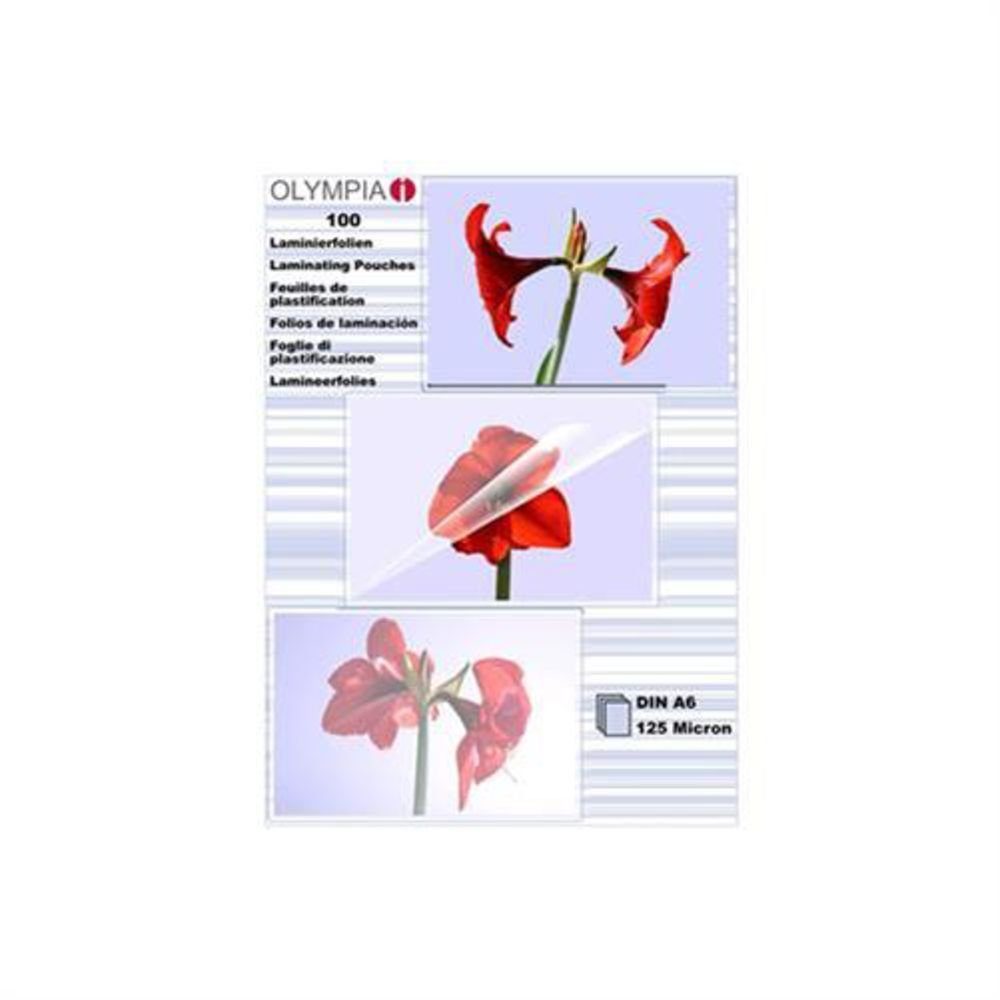 Olympia Prospekthülle Laminierfolien-Set DIN A6 125 micron 100 Stück