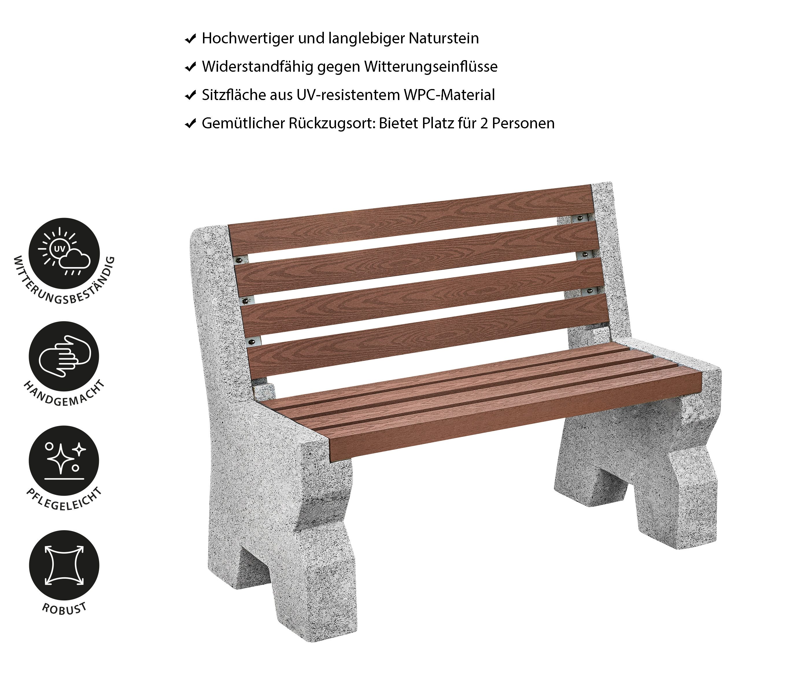Dehner Gartenbank 2-Sitzer, 114 x 75 günstig online kaufen