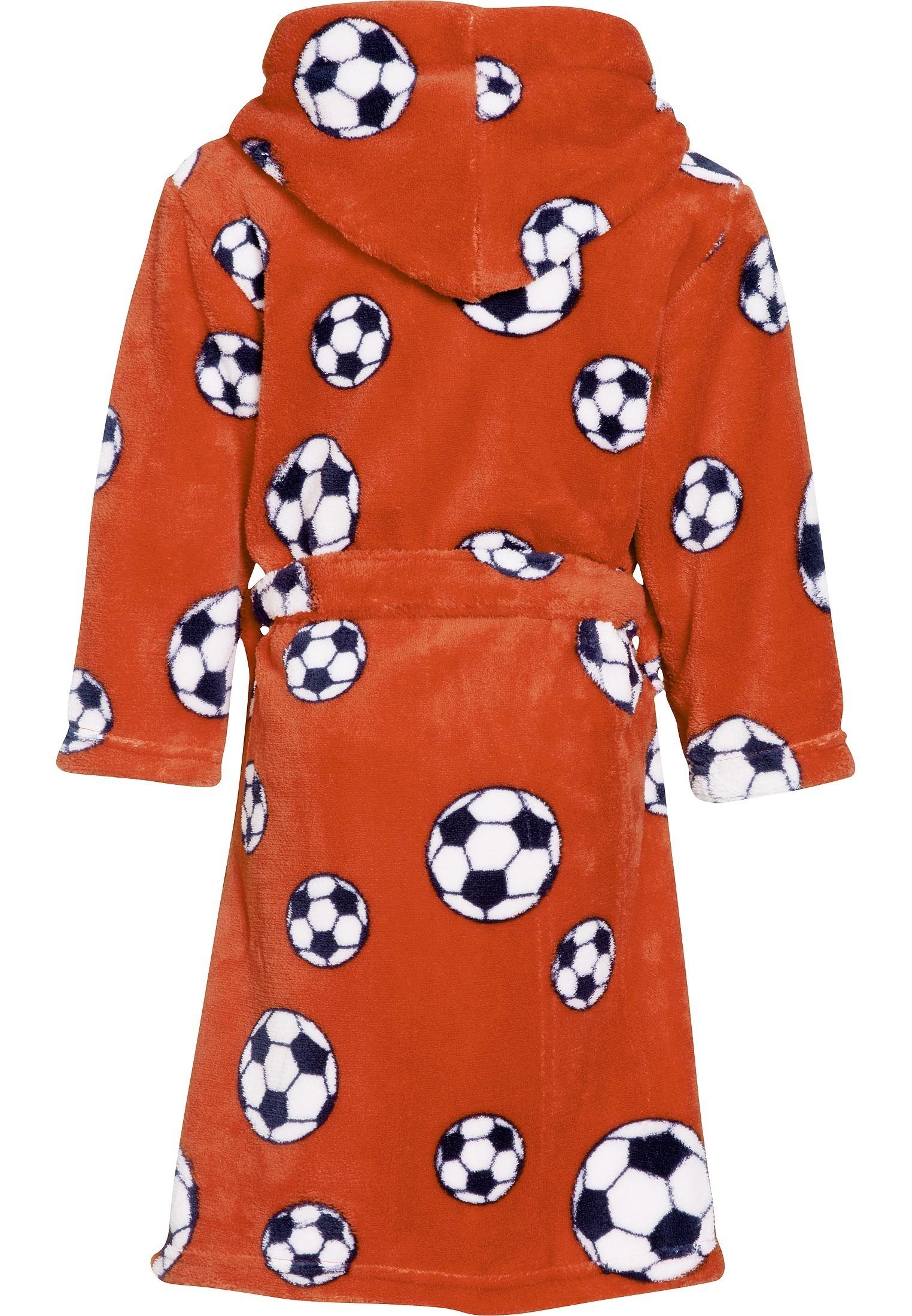 Playshoes Kinderbademantel Fleece-Bademantel Fußball