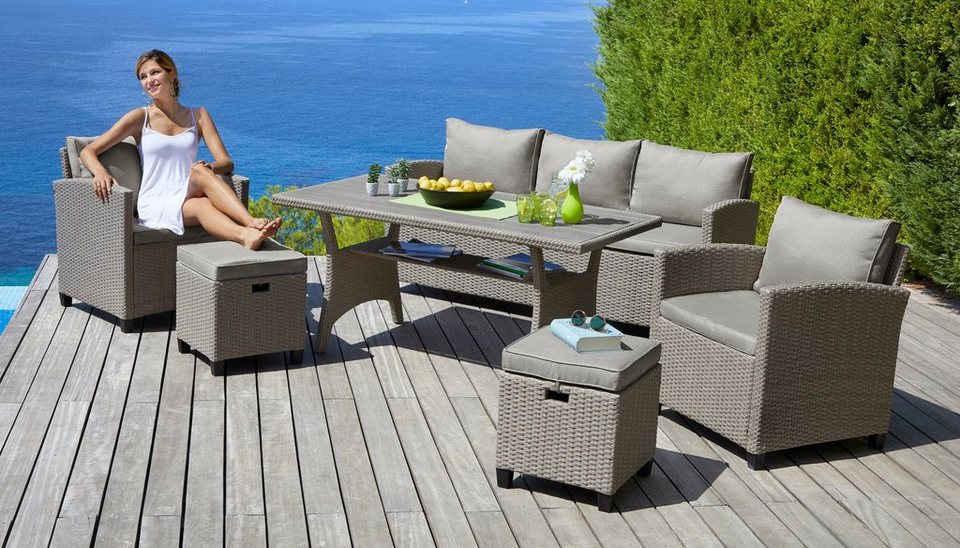 KONIFERA Loungeset »Amsterdam«, Gartenmöbelset für 7