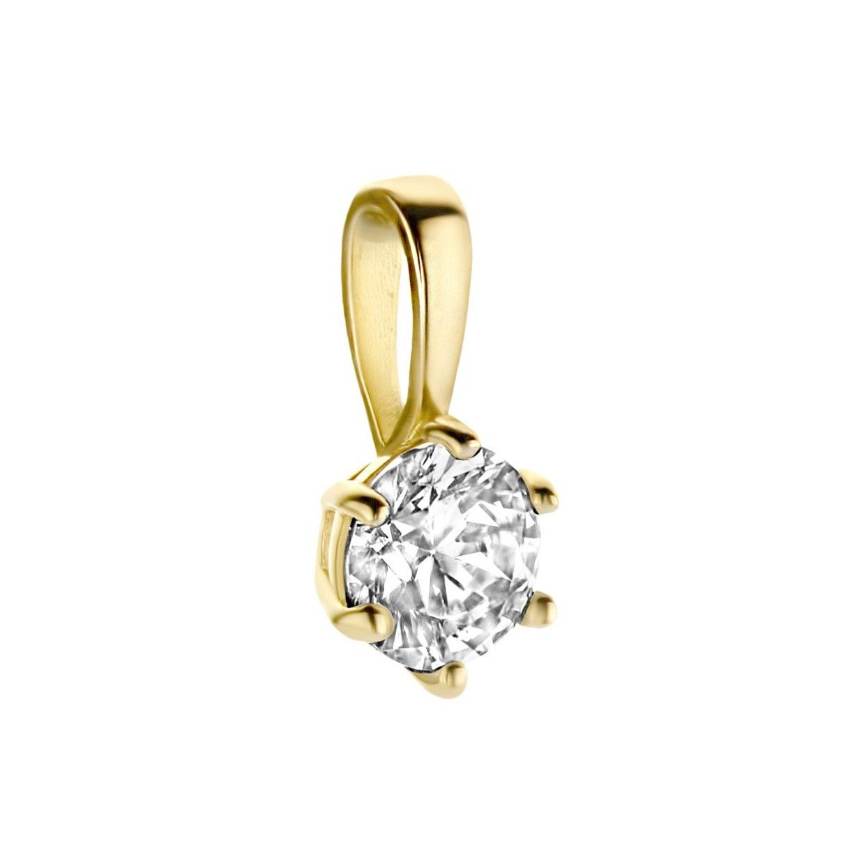 NICEANDnoble Kettenanhänger 585er Gelbgold Kettenanhänger Zirkonia rund