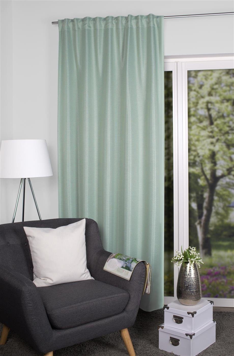 HOME WOHNIDEEN Gardine Home Wohnideen Kombibandschal Verdunkler Leinenstr