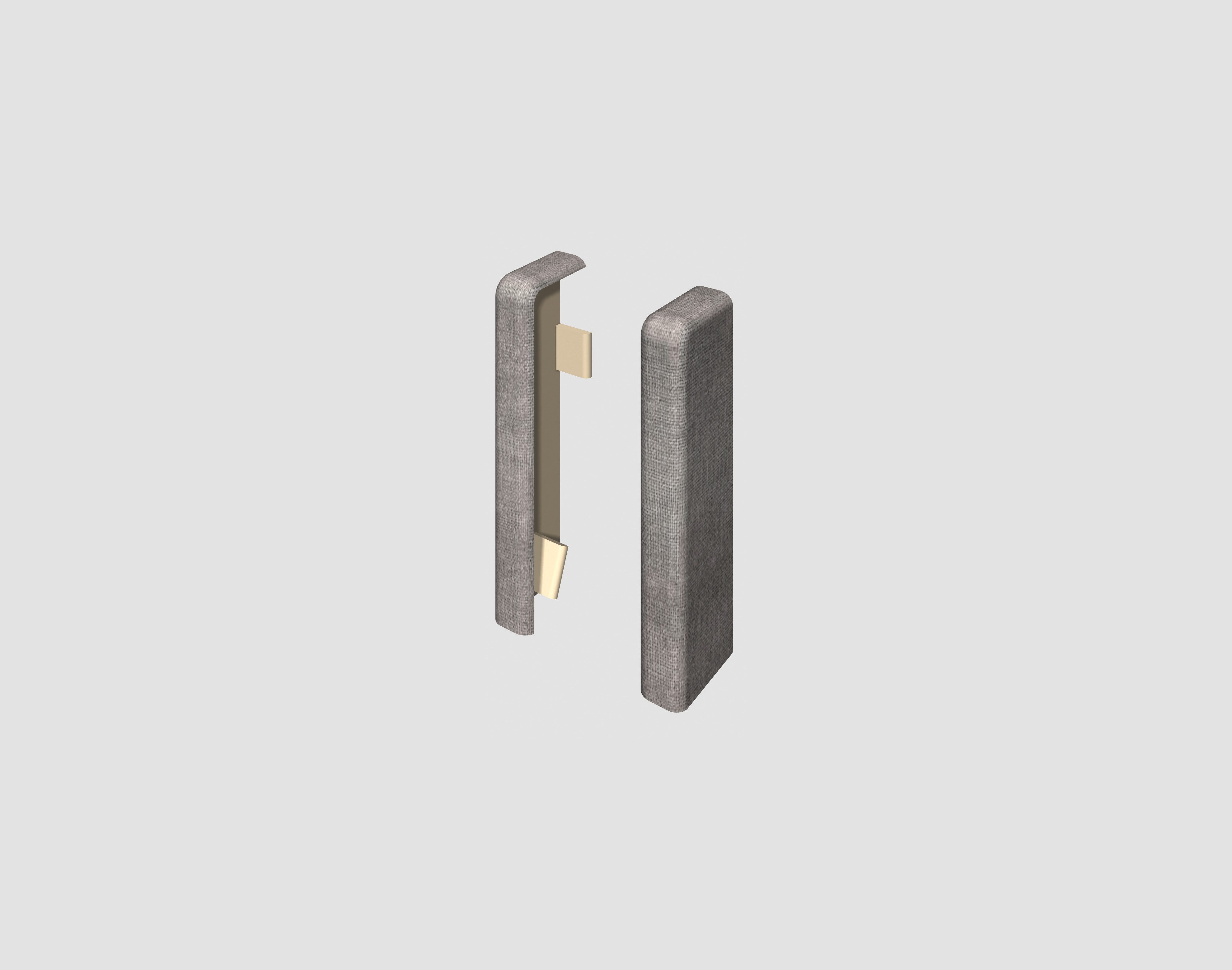 EGGER Sockelleisten-Endstücke Stein grau, L: 2.2 cm, H: 5.9 cm, 2-St., neues kubisches Profil; 2 Stück