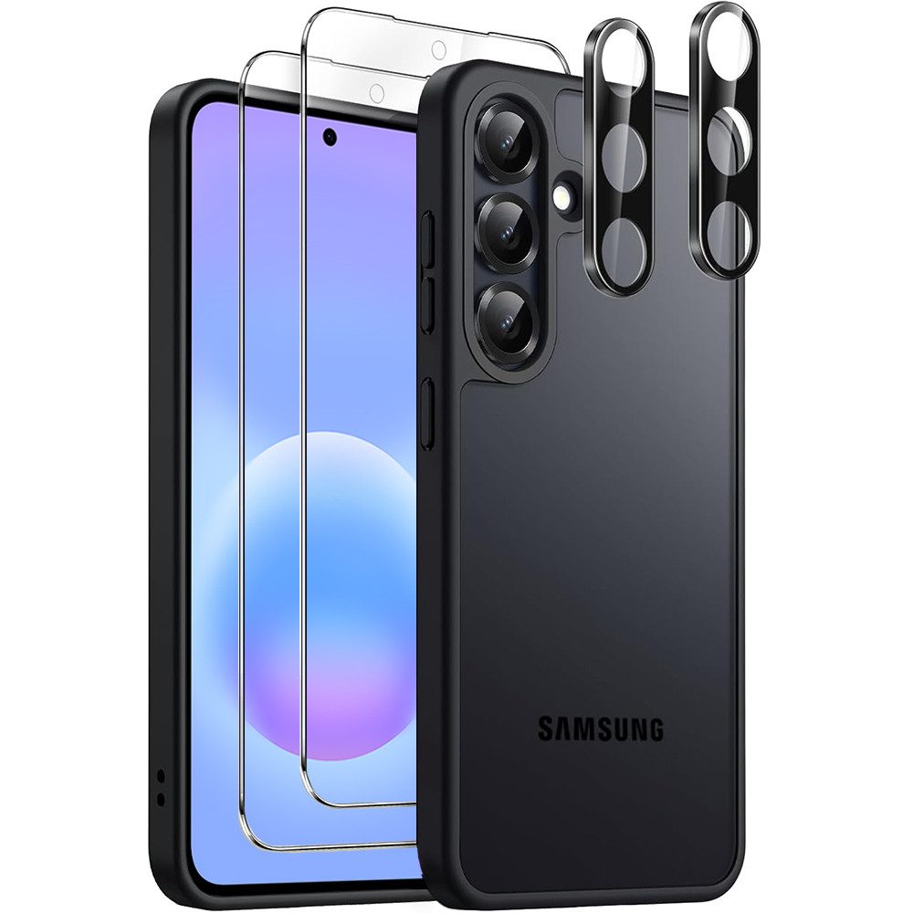 FITSU Handyhülle Hülle für Samsung Galaxy A57 (5G) Case mit Schutzglas und Kameraschutz 6,7 Zoll, Case für Galaxy A57 (5G) Hülle mit Schutzglas und Kameraprotektor
