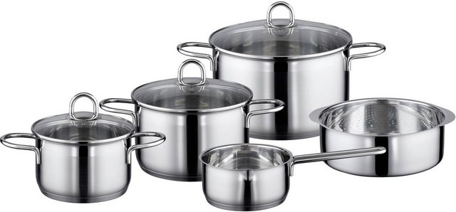 Elo Topf-Set »Lima Sol«, Edelstahl 18/8, (Set, 8-tlg), Induktion – 39%