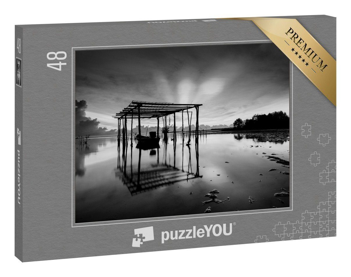 puzzleYOU Puzzle »Fischerboot in Tumpat, Malaysia, schwarz-weiß«, 48  Puzzleteile, puzzleYOU-Kollektionen Fotokunst online kaufen | OTTO