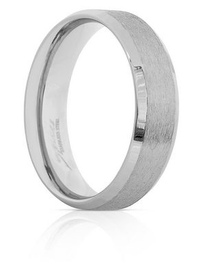 BUNGSA Fingerring Ring mit schrägem Rand Silber aus Edelstahl Unisex (Ring, 1-tlg), Damen Herren