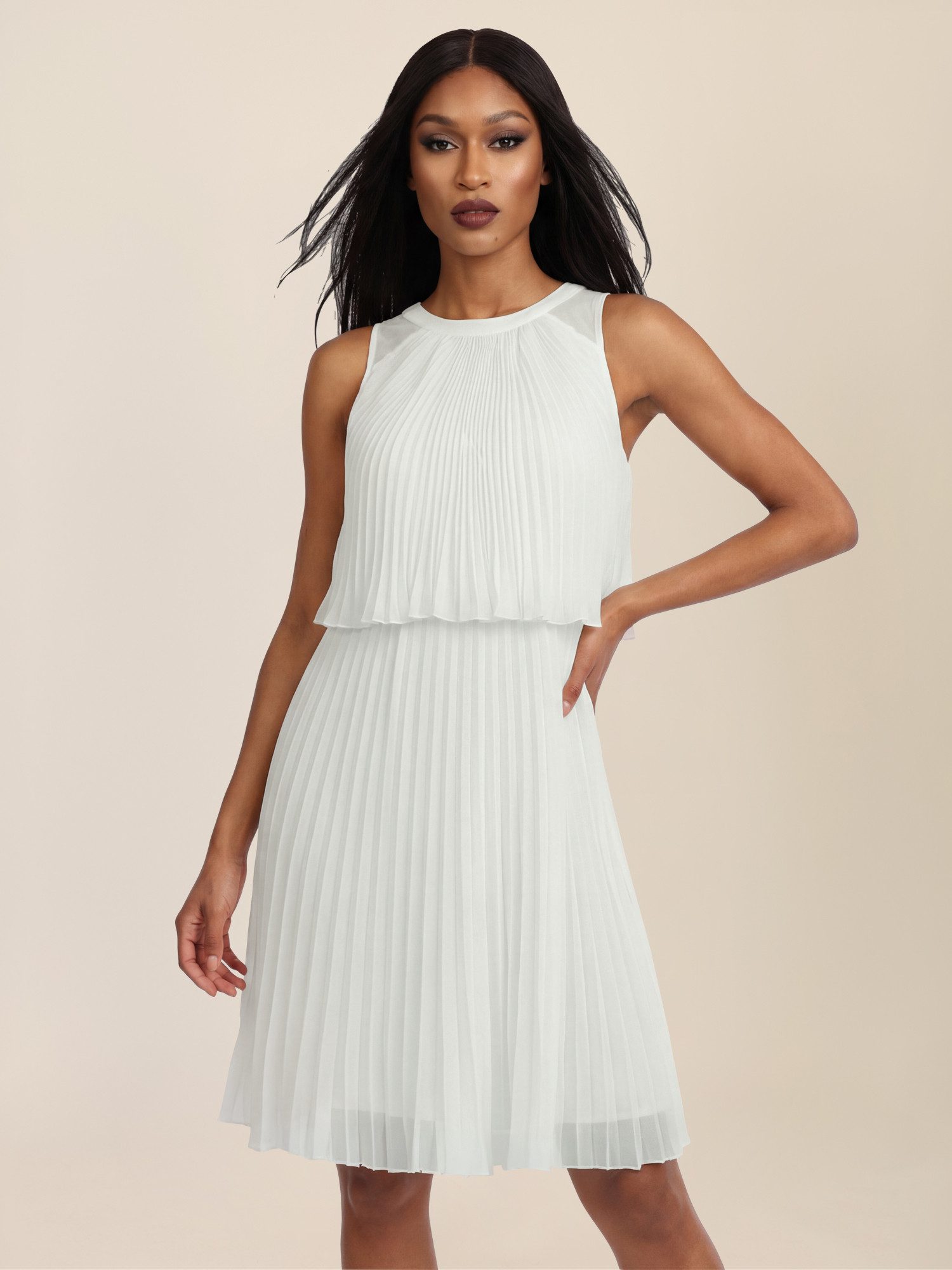 Apart Chiffonkleid mit doppellagigem Oberteil günstig online kaufen