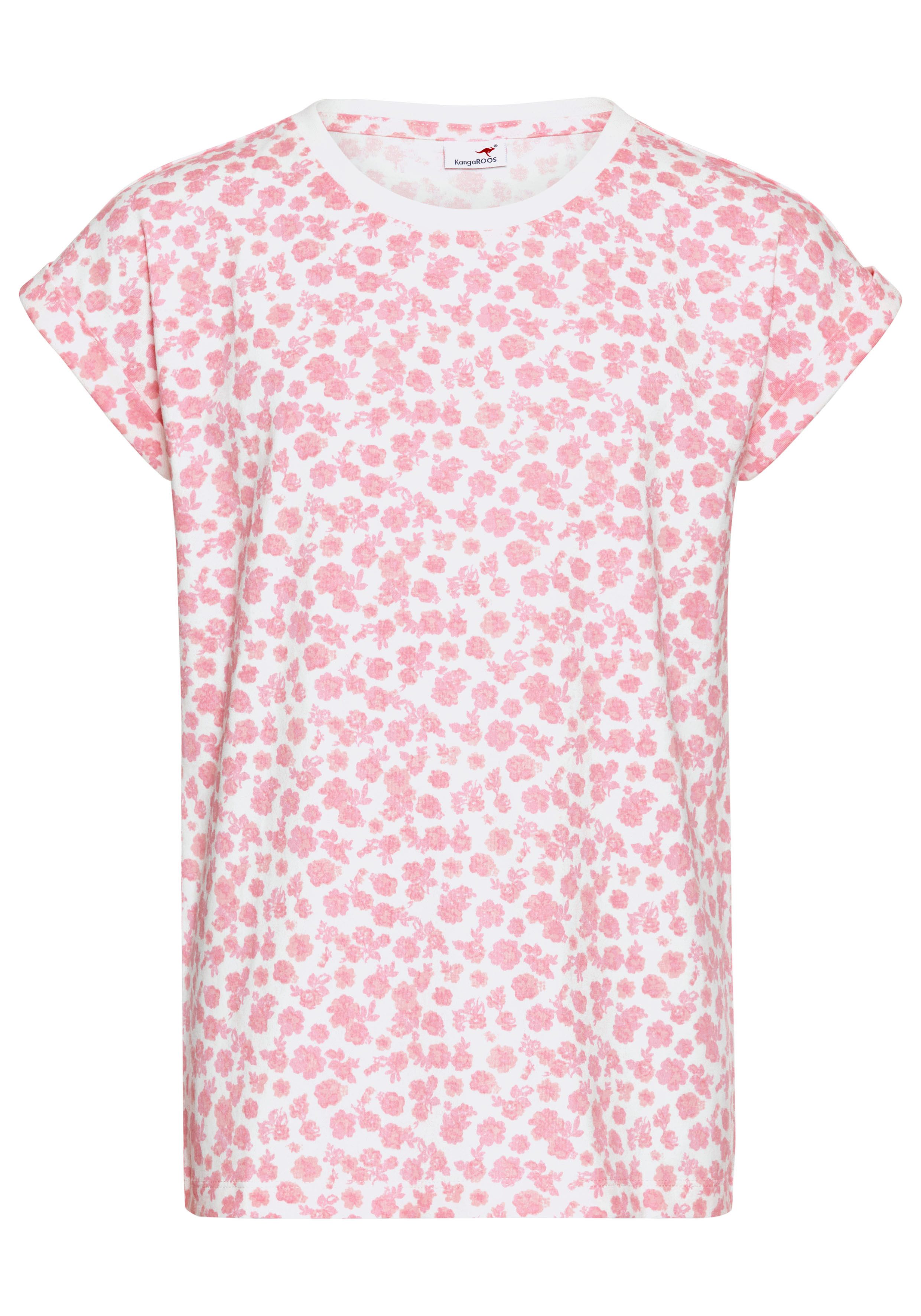 KangaROOS T-Shirt Allover-Muster Kurzarm, bequeme Passform, günstig online kaufen