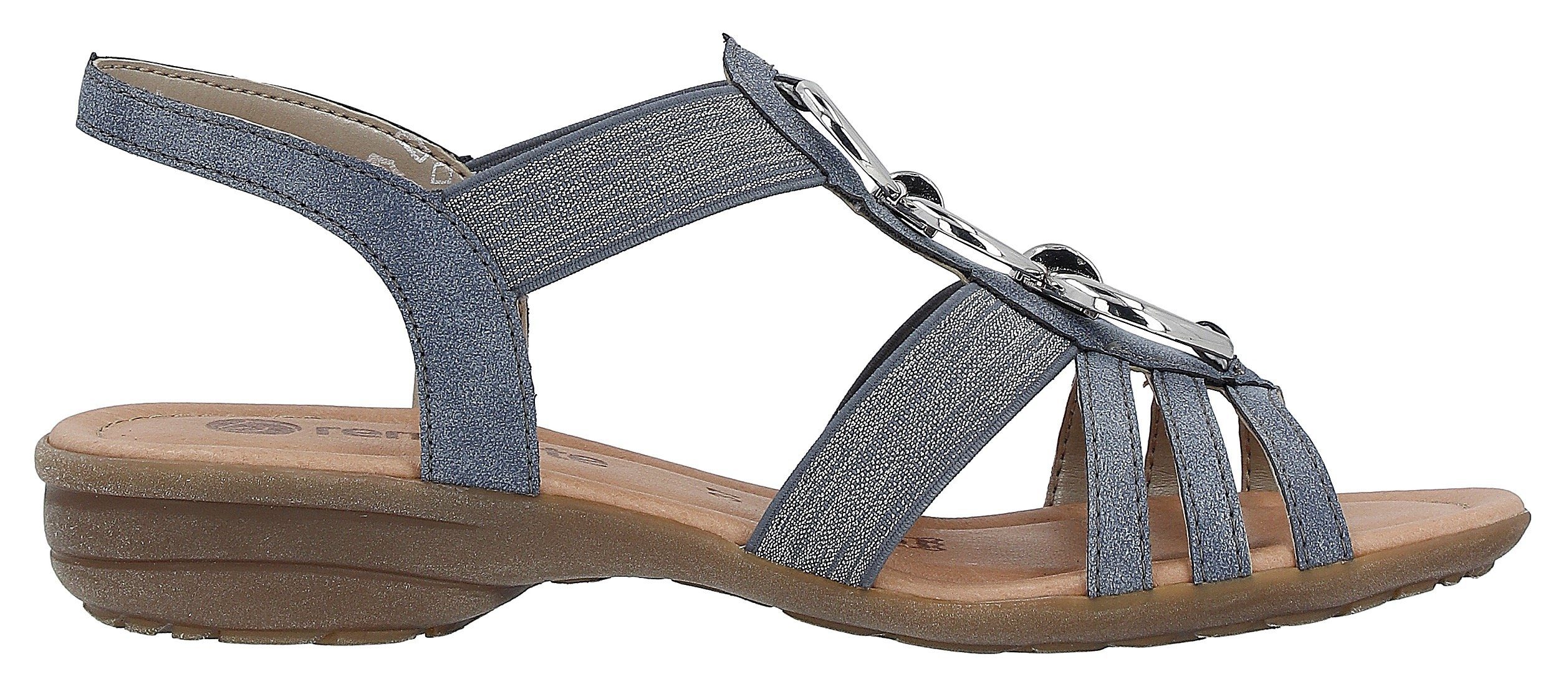 Remonte Riemchensandale, Keilabsatz, Sommerschuh, Sandalette mit Gummizügen
