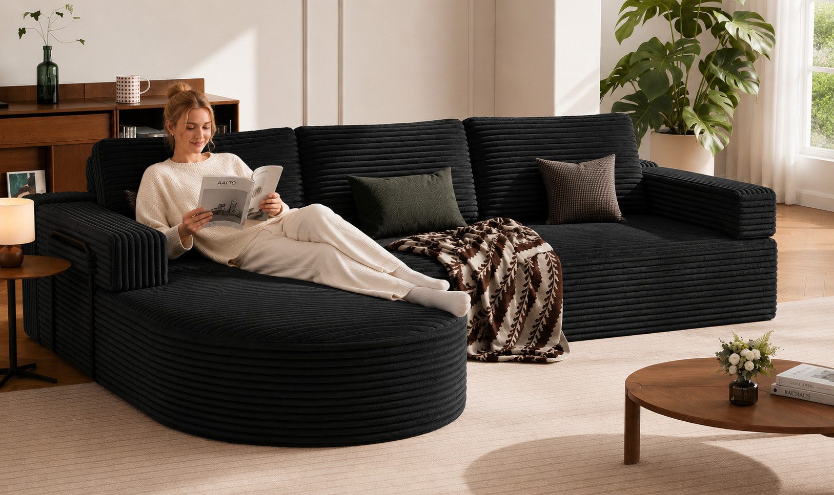 Patbrela Ecksofa Recamiere links/rechts tauschbar, Recamiere links/rechts tauschba