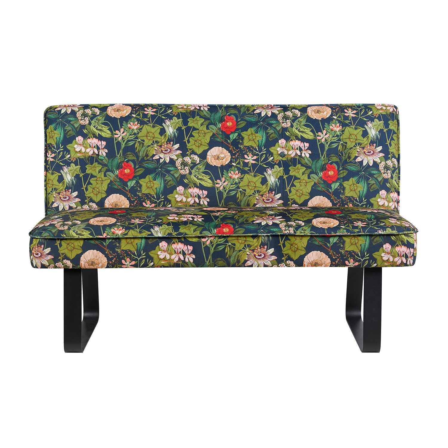 DUBI Möbel Essbank Emilia, Federkernbox gepolstert, mit Rückenlehne, 140/160cm, Metallgestell