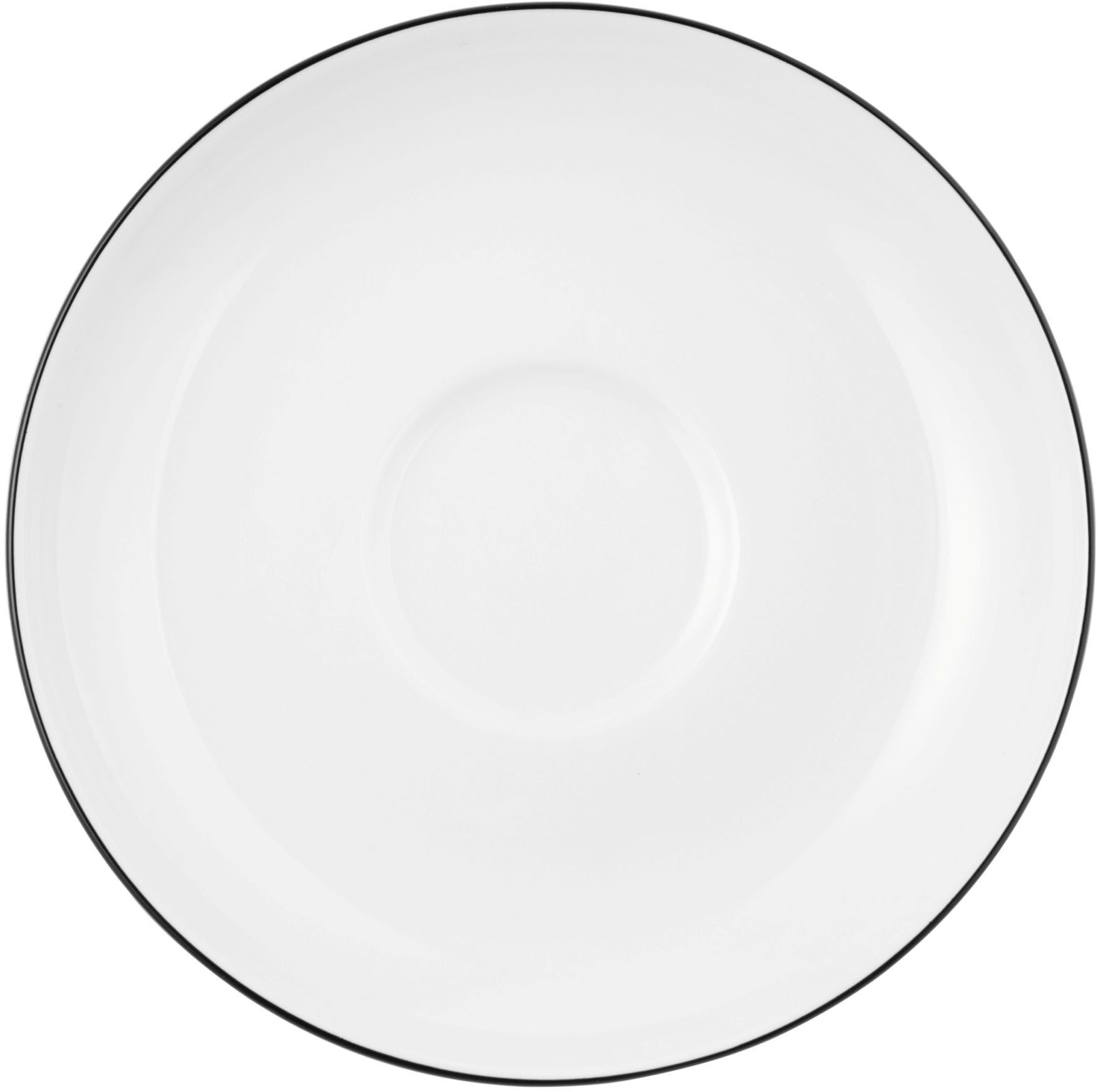 Seltmann Weiden Untertasse Lido Black Line, (1 St), Teeuntertasse 13 cm