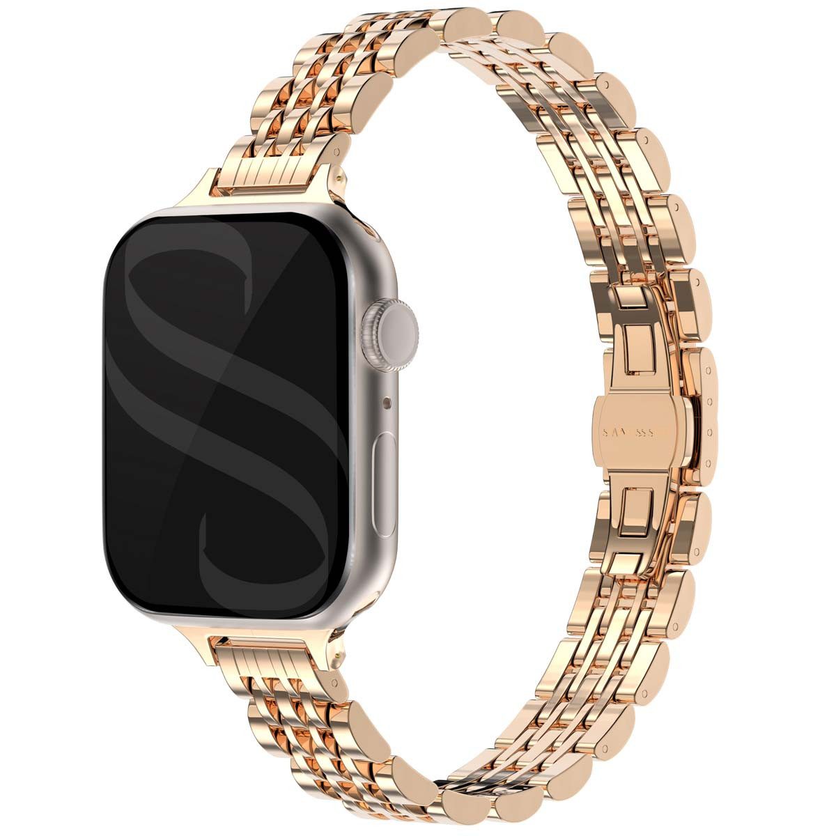 Selencia Smartwatch-Armband Selencia Jubilee inspiriertes schmales Edelstahlarmband für Apple Watc