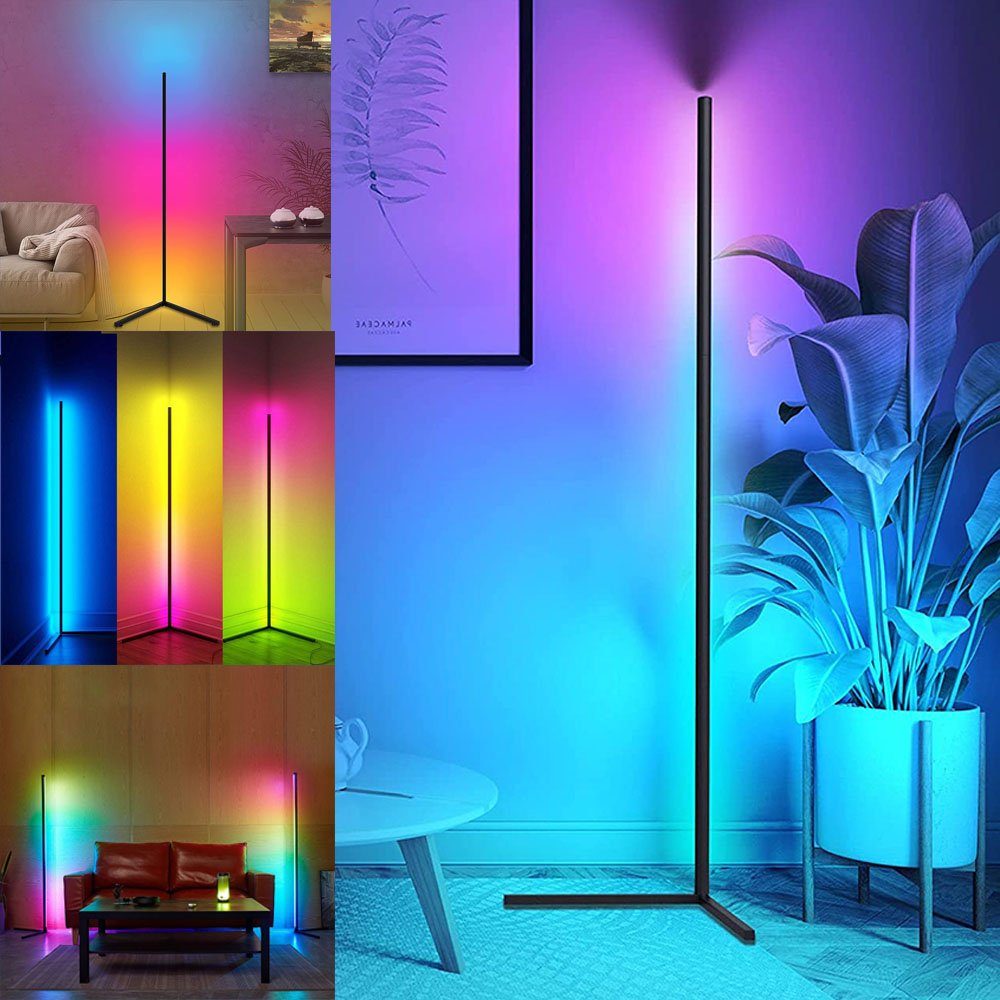 Stehleuchte LED Dimmbar RGB Ecklampe LED Stehlampe app Farbwechsel, Eckleuchte Standlampe Stehlampe, mit XIIW Fernbedienung,
