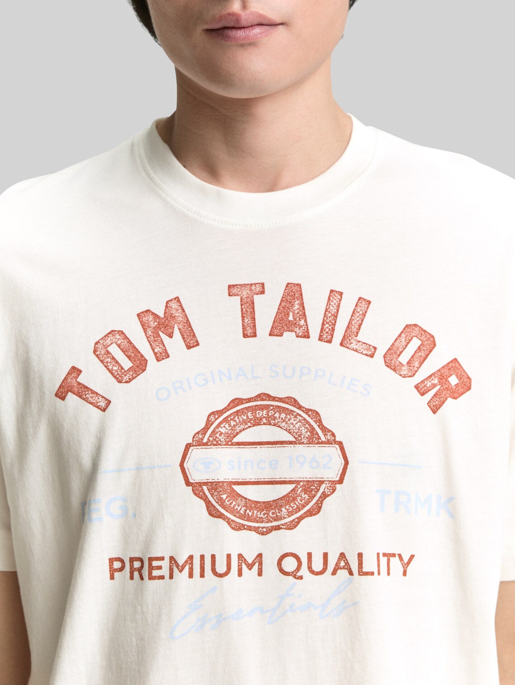 TOM TAILOR T-Shirt T-Shirt (im Einserpack) T-Shirt mit Logo-Print
