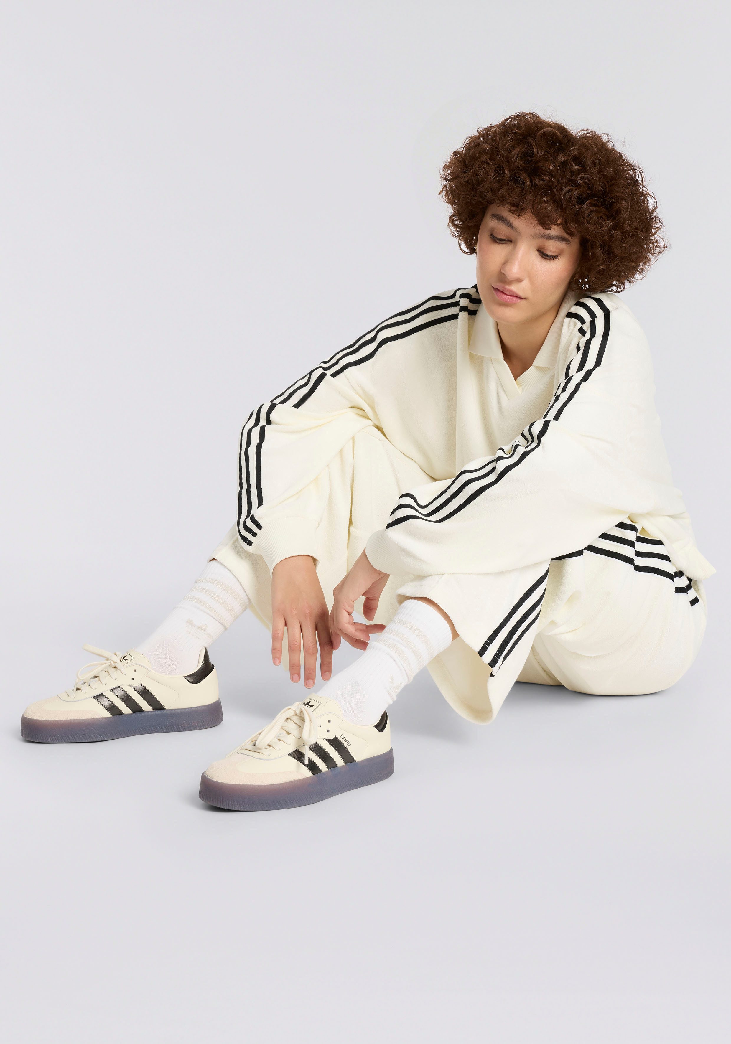adidas Originals Sportsocken 3S GLITTER CR 2 (2-Paar) für Laufen, mit Rippbündchen, mit Glitzer auf 3-Streifen und Trefoil