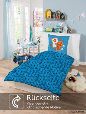 Jugendbettwäsche Paw Patrol Bettwäsche 135x200 cm 80x80 Kinderbettwäsche Jungen, SkyBrands