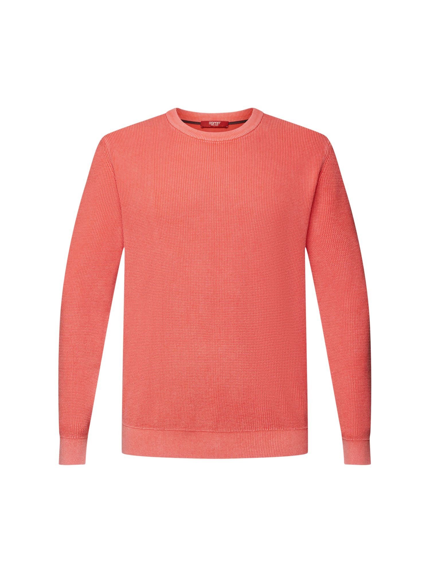 Esprit Rundhalspullover Pullover mit Rundhalsausschnitt, 100 % Baumwolle CORAL RED