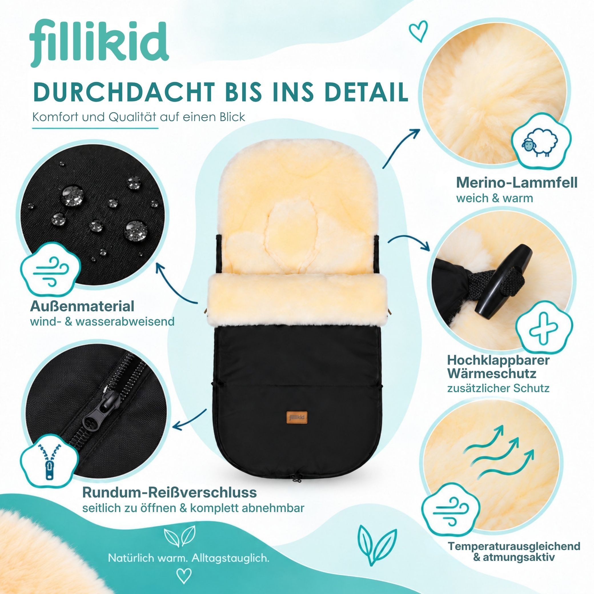 Fillikid Fußsack Winterfußsack Makalu Exklusiv – Bild 3 von 5