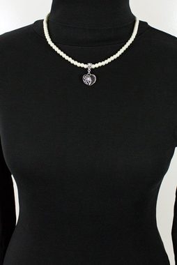 LUISIA® Perlenkette Perlenkette "Ariela" mit Herzanhänger Halskette (inkl. Schmuckbox)