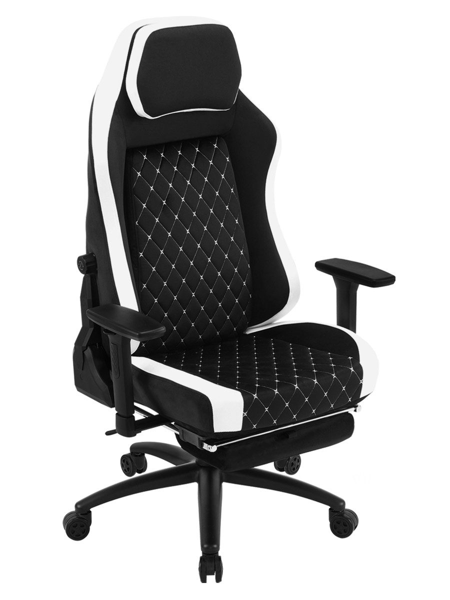 Woltu Gaming-Stuhl (1 St), Bürostuhl mit adaptiver Lendenwirbelstütze, Fußstütze Armlehnen