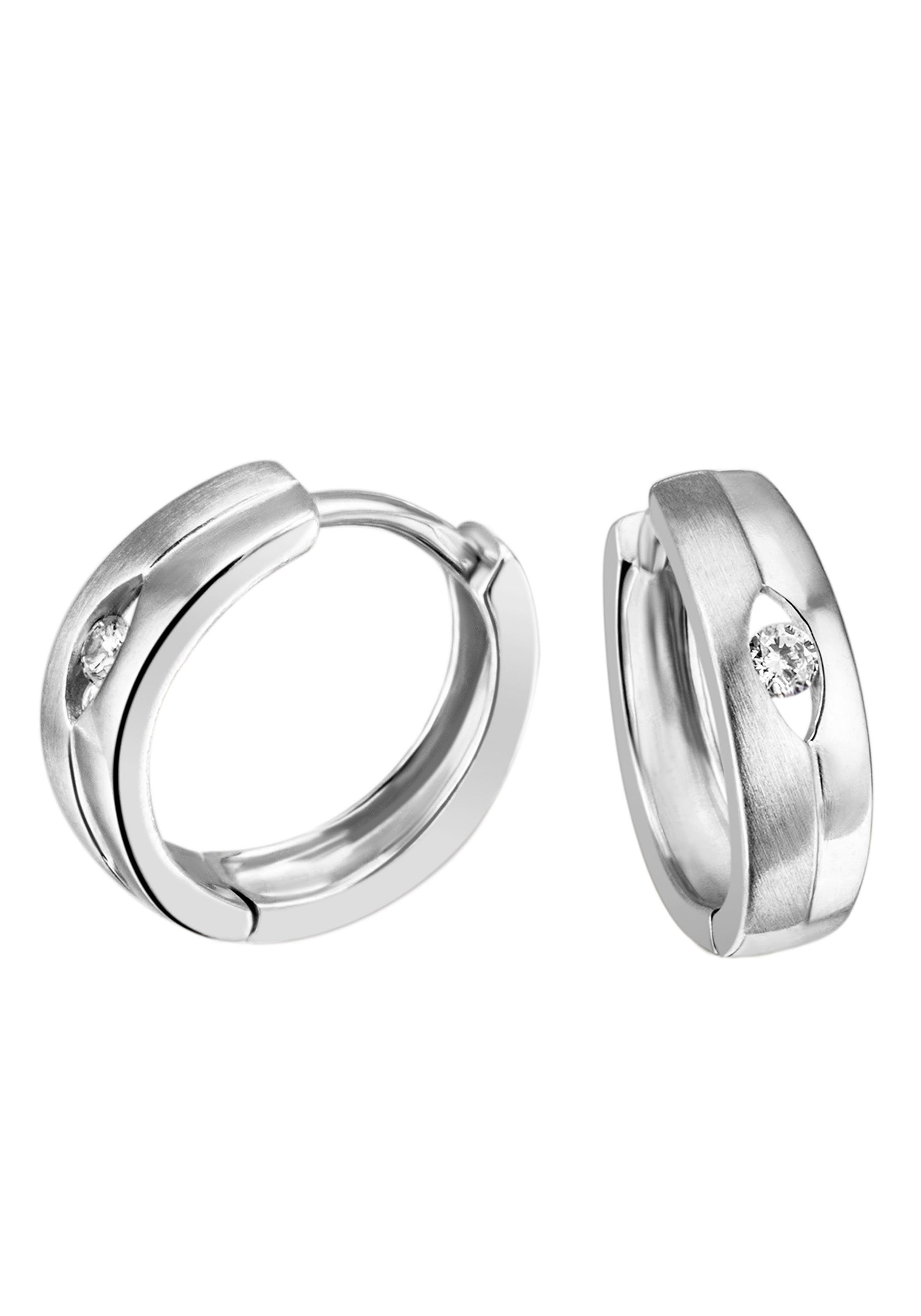 Paar Creolen Schmuck Geschenk Silber 925 Ohrschmuck glitzernd