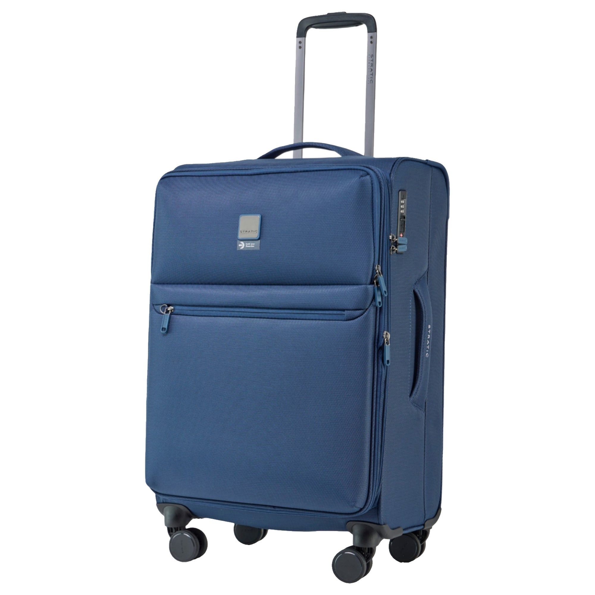 Stratic Koffer Lite - 4-Rollen-Trolley 65 cm erw. (dark blue), 4 Rollen