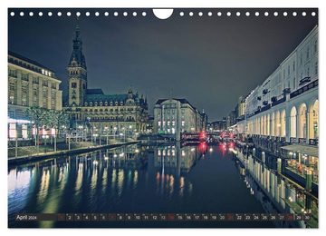 CALVENDO Wandkalender Stadt Hamburg (Wandkalender 2024 DIN A4 quer), CALVENDO Monatskalender