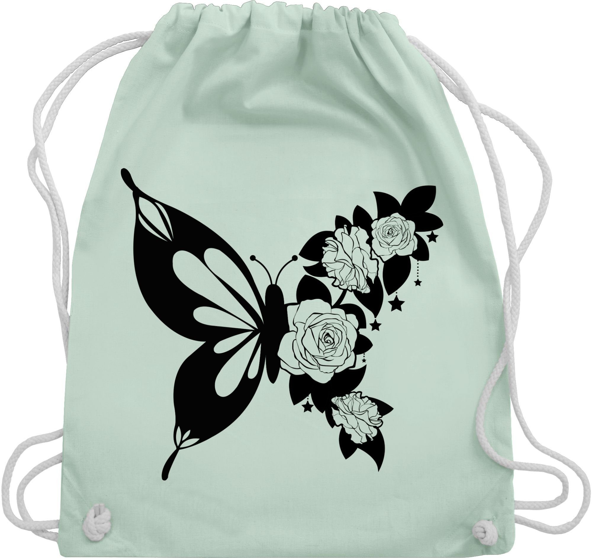 Shirtracer Turnbeutel Schmetterling mit Blumen - günstig online kaufen