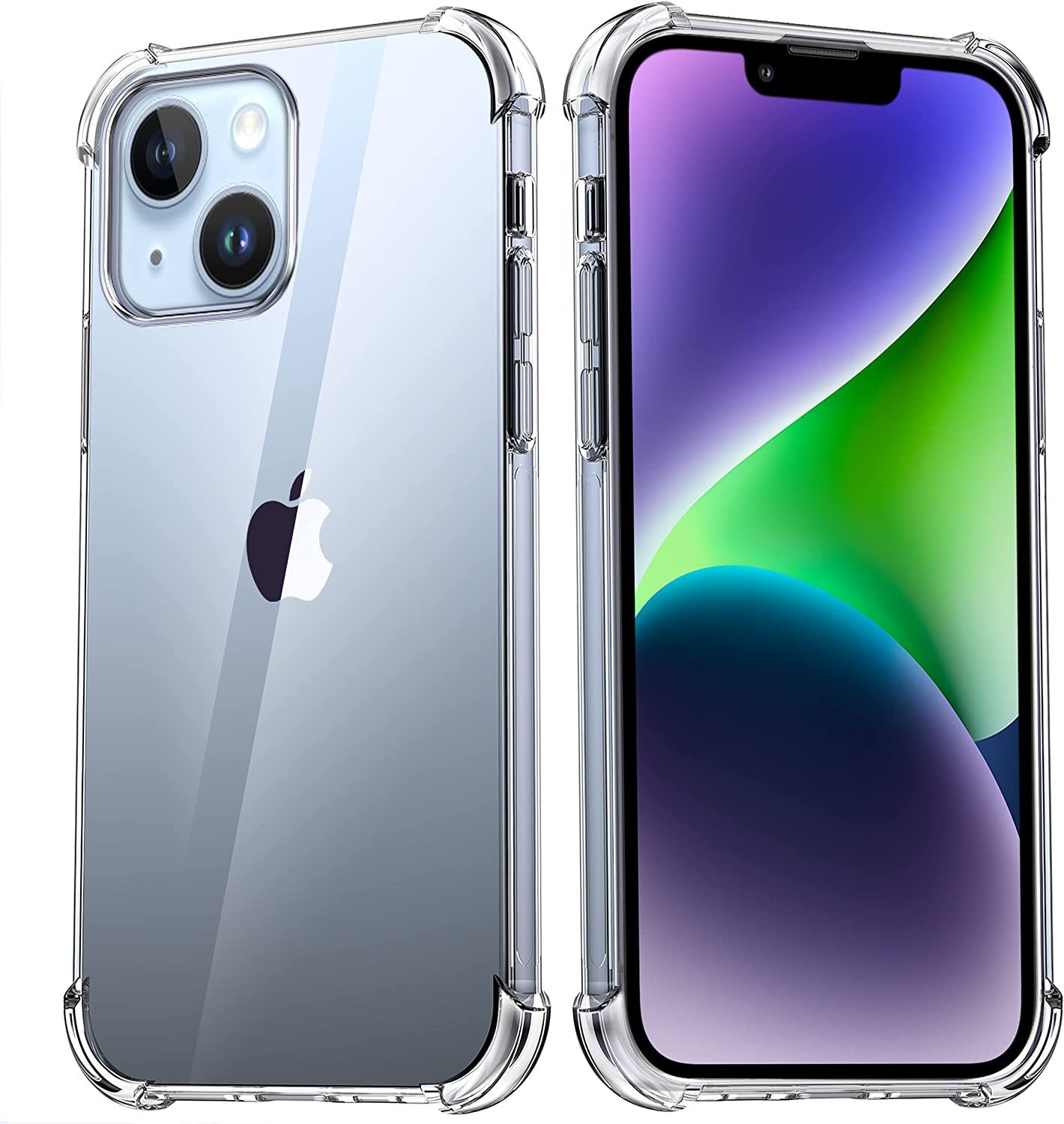 Wisam Smartphone-Hülle Wisam® Apple iPhone 14 6.1" Anti Shock Silikon Case Clear Hülle 15,49 cm (6,1 Zoll)