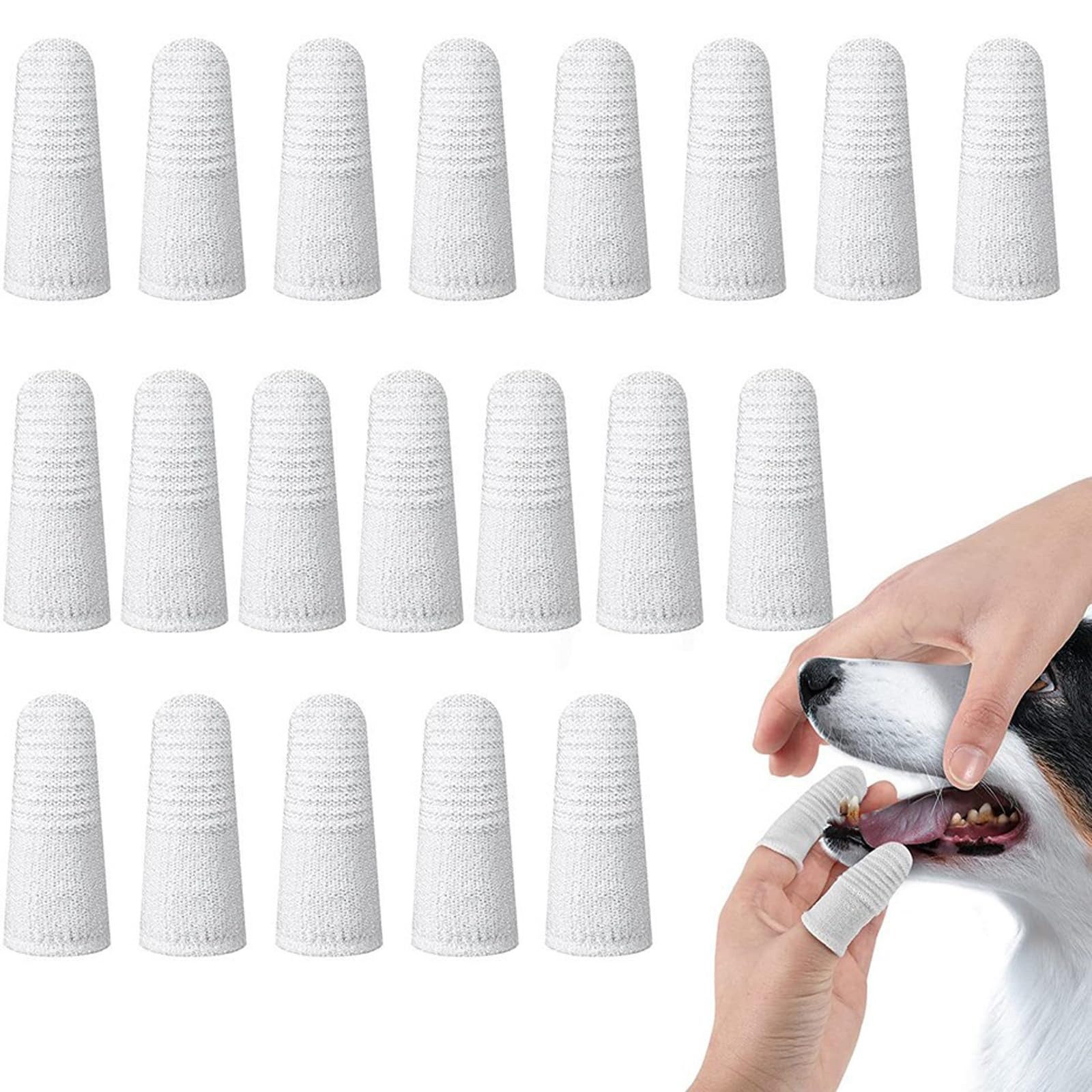 Ledander Tier-Fingerzahnbürste 20er Pack Hunde Zahnbürste Fingerzahnbürste Wiederverwendbar, Zahnpflege für Hunde & Katzen, Fingeraufsatz zur sanften Zahnreinigung