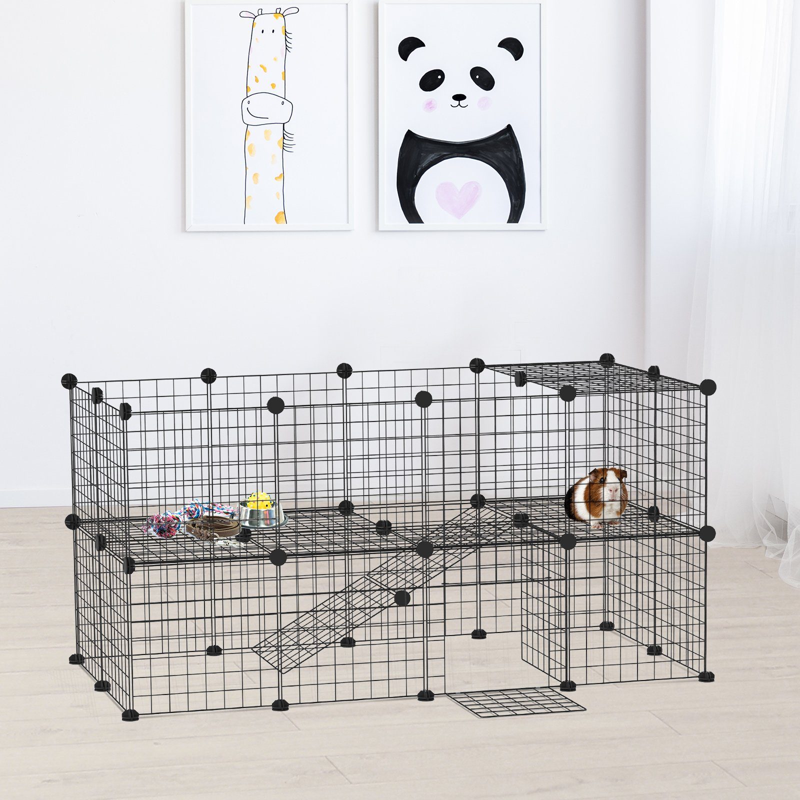 PawHut Freigehege Laufgitter für kleine Haustiere