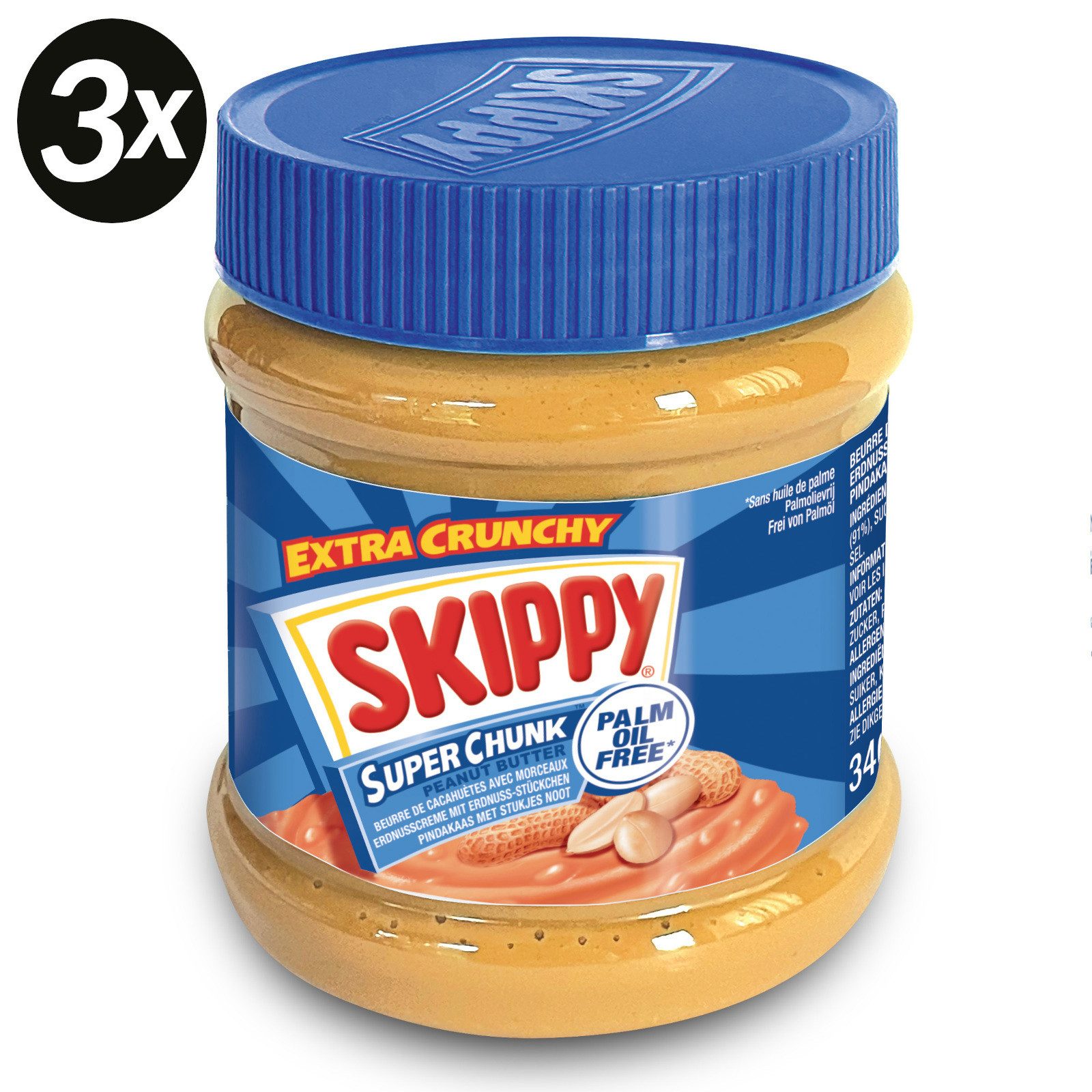 Skippy Nussaufstrich Erdnussbutter "Super-Chunk" Peanut Butter Crunchy, ohne Palmöl