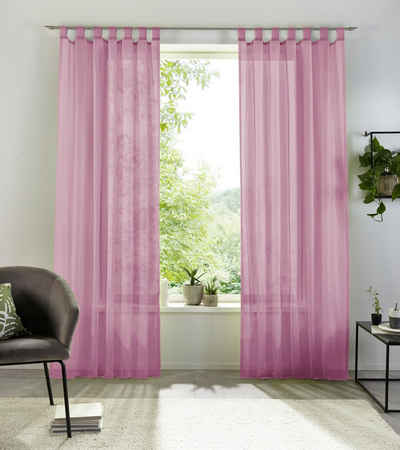 Gardine XANA, my home, Schlaufen (1 St), transparent, Polyester, 1 Schal, Voile, einfarbig, modern, pflegeleicht