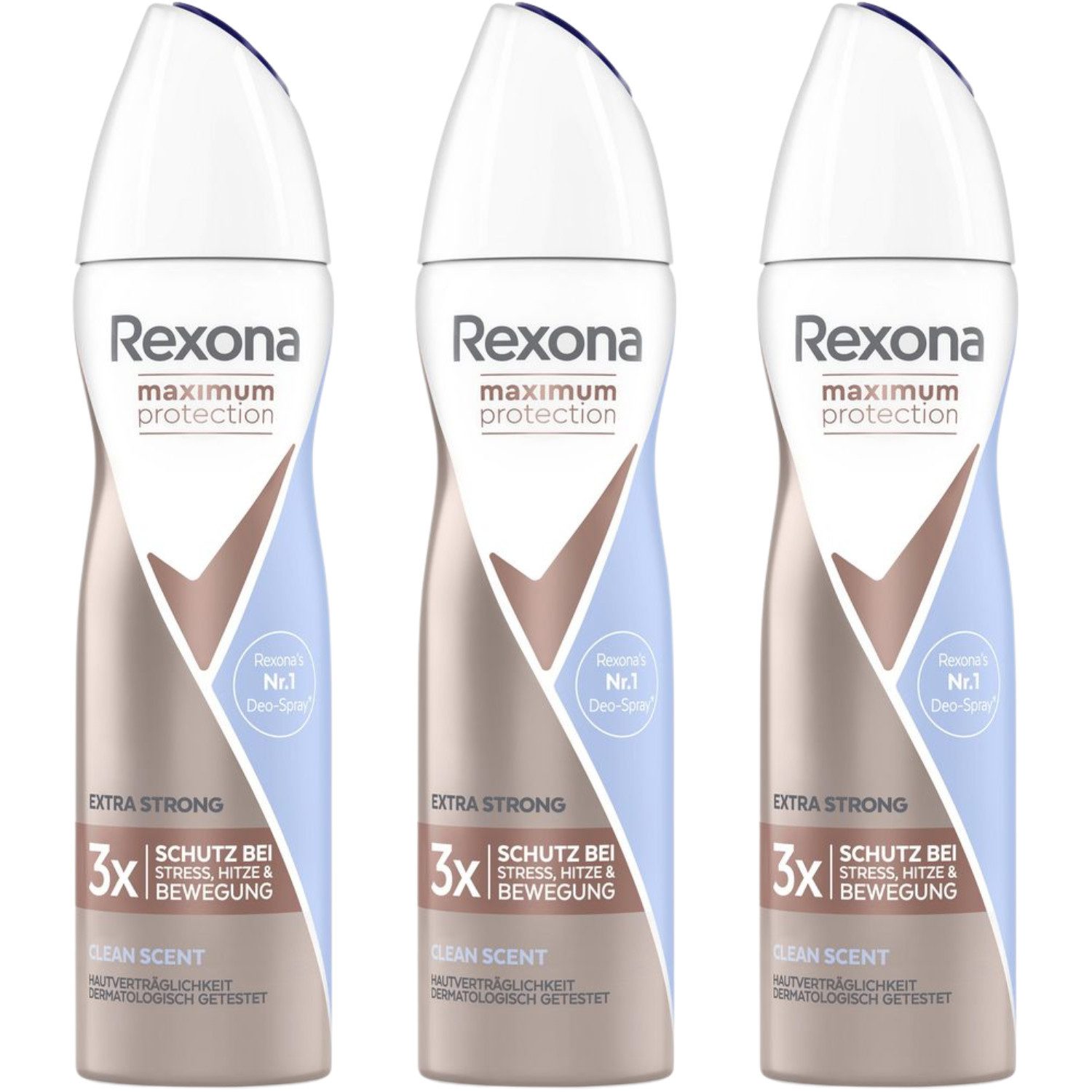 Bodyspray 3x Rexona Maximum Protection Anti-Transpirant Deospray Clean Scent je