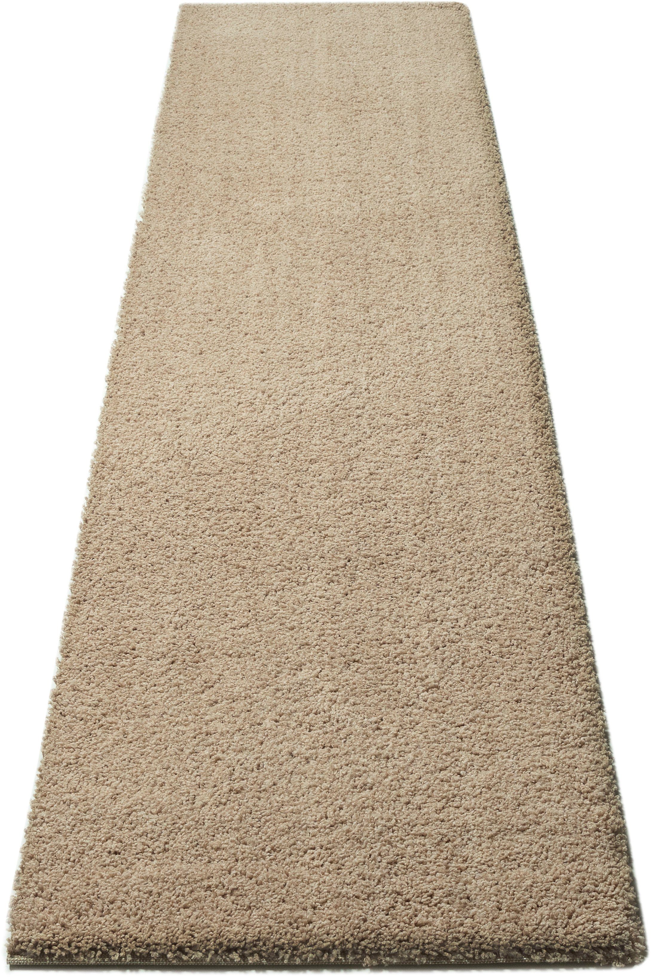 Hochflor-Läufer Ilvi, andas, rechteckig, Höhe: 31 mm, extra flauschig, Mikrofaser, Läufer, Brücke, einfarbig, weich sand