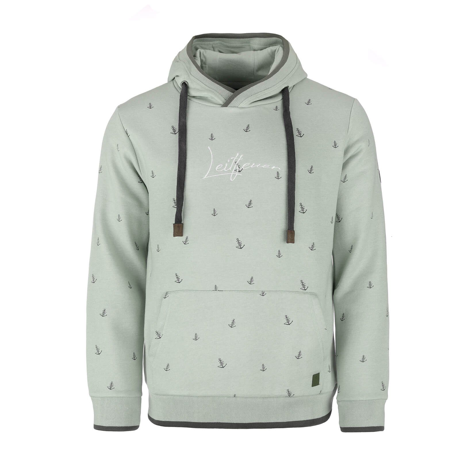 Leitfeuer Kapuzenpullover Herren Sweathoody Anker-Print - Hoodie Sweatshirt Pullover mit Kapuze